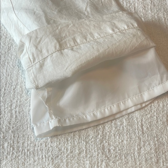 LOFT Ivory Button-Front Linen Trousers - Picture 5 of 6